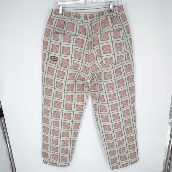 Pleasures Slippy Easy Pant Tapestry Floral Jaquard Pull On Drawstring In Cream L - Picture 13 of 16